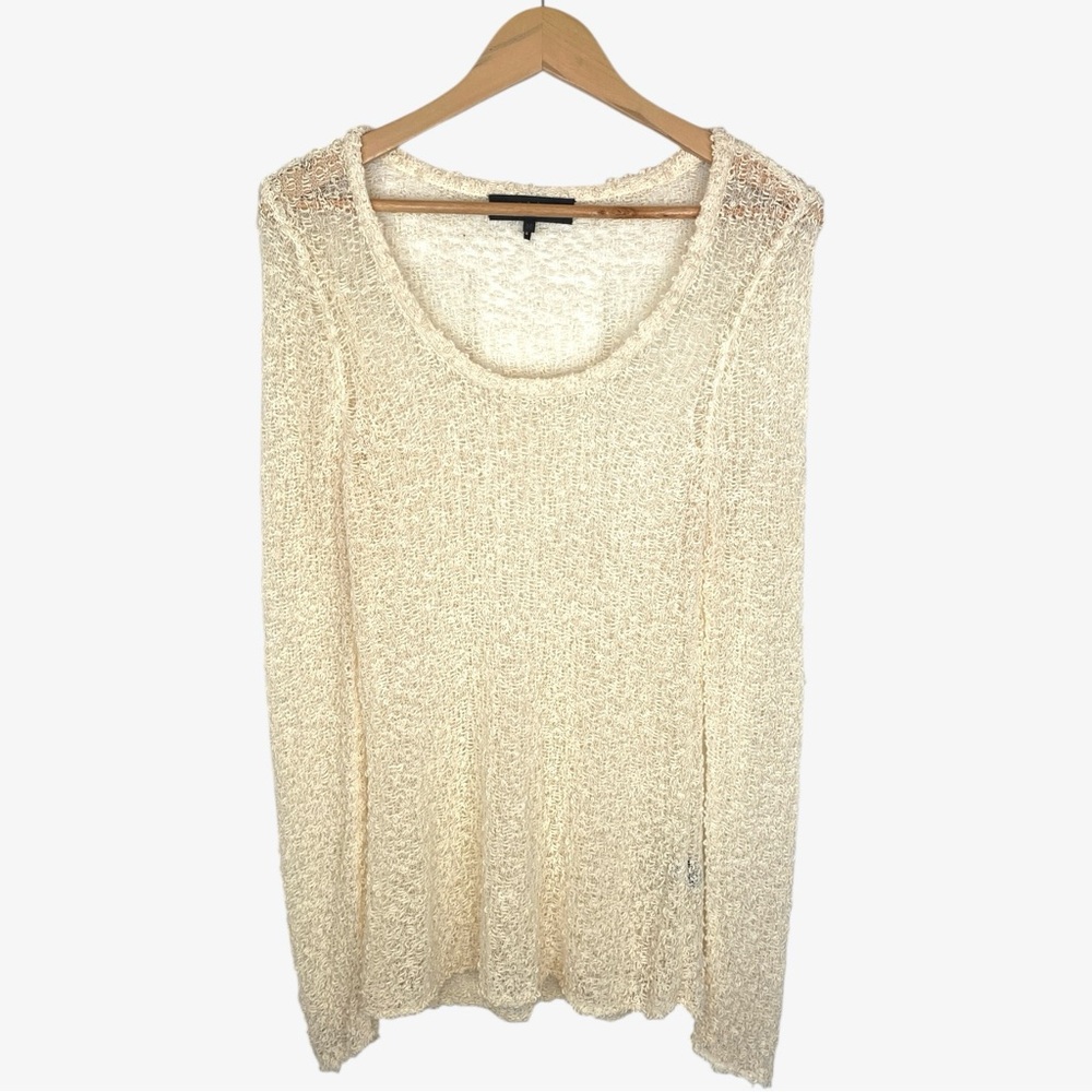 RAG & BONE NEW YORK  'sheer'  wool blend sweater size:  M